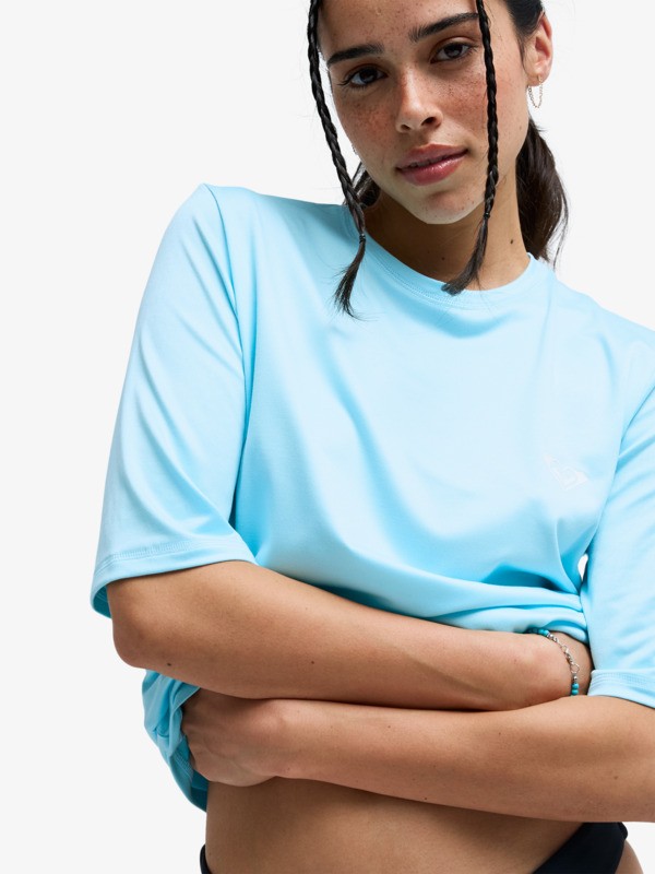 Happy Waves Lycra manches courtes Bleu Femme