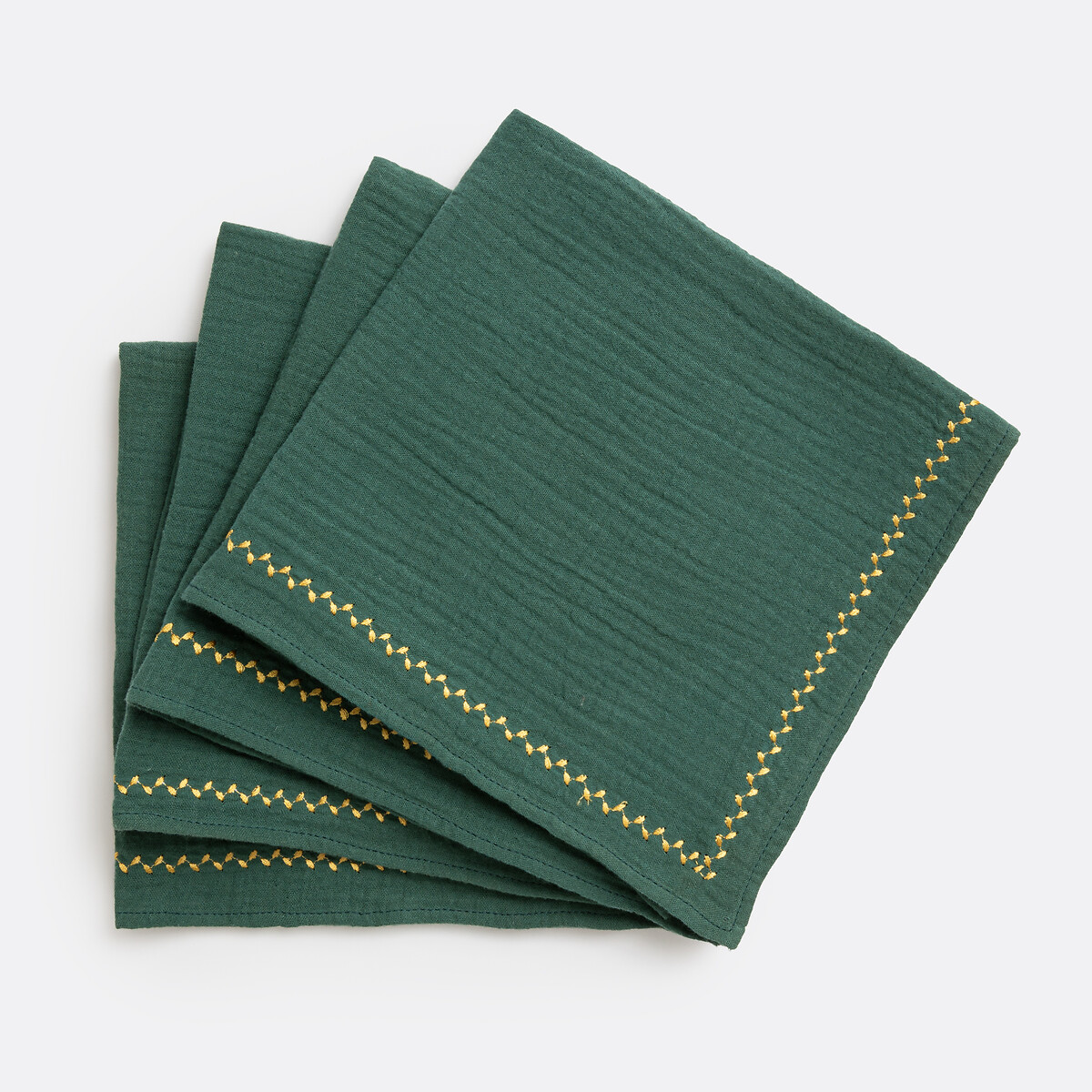 LA REDOUTE INTERIEURS<br>Conjunto de 4 guardanapos, bordado Kumla