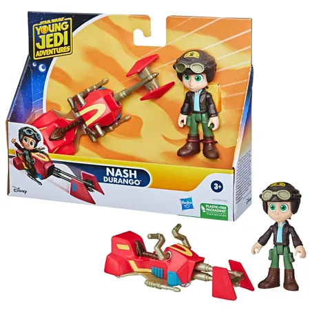 Hasbro Star Wars Die Abenteuer der jungen Jedi, Jedi Jüngling & Speeder Bike, 1 Stück, 4-fach sortiert
