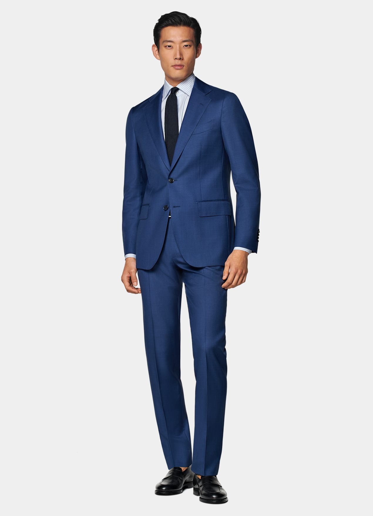 Pantalon de costume Slim Leg Straight bleu moyen