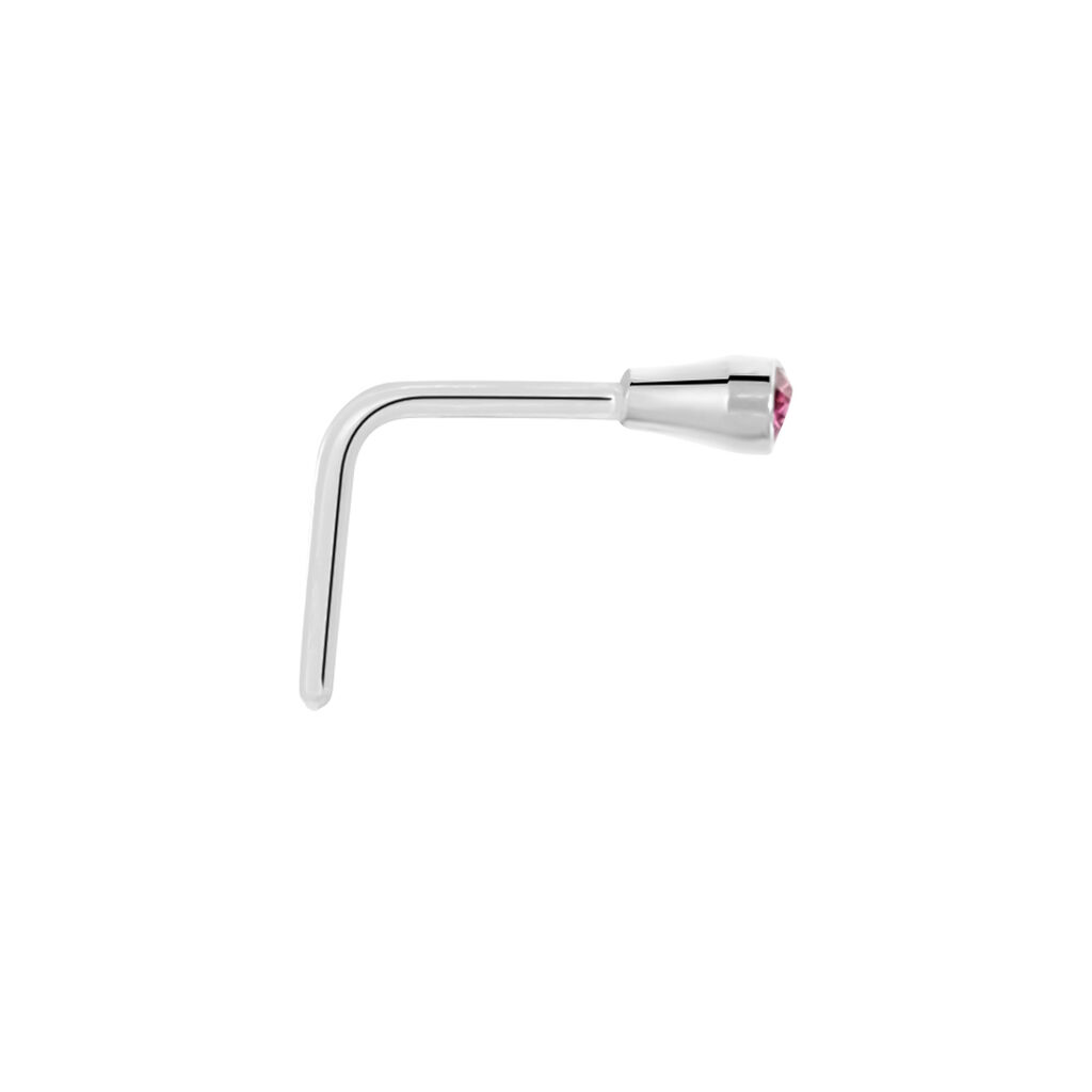 Piercing De Nez Fethi Serti Clos Or Blanc Oxyde De Zirconium