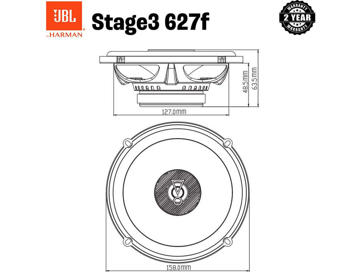 JBL Stage3 627F speakers - 16 cm