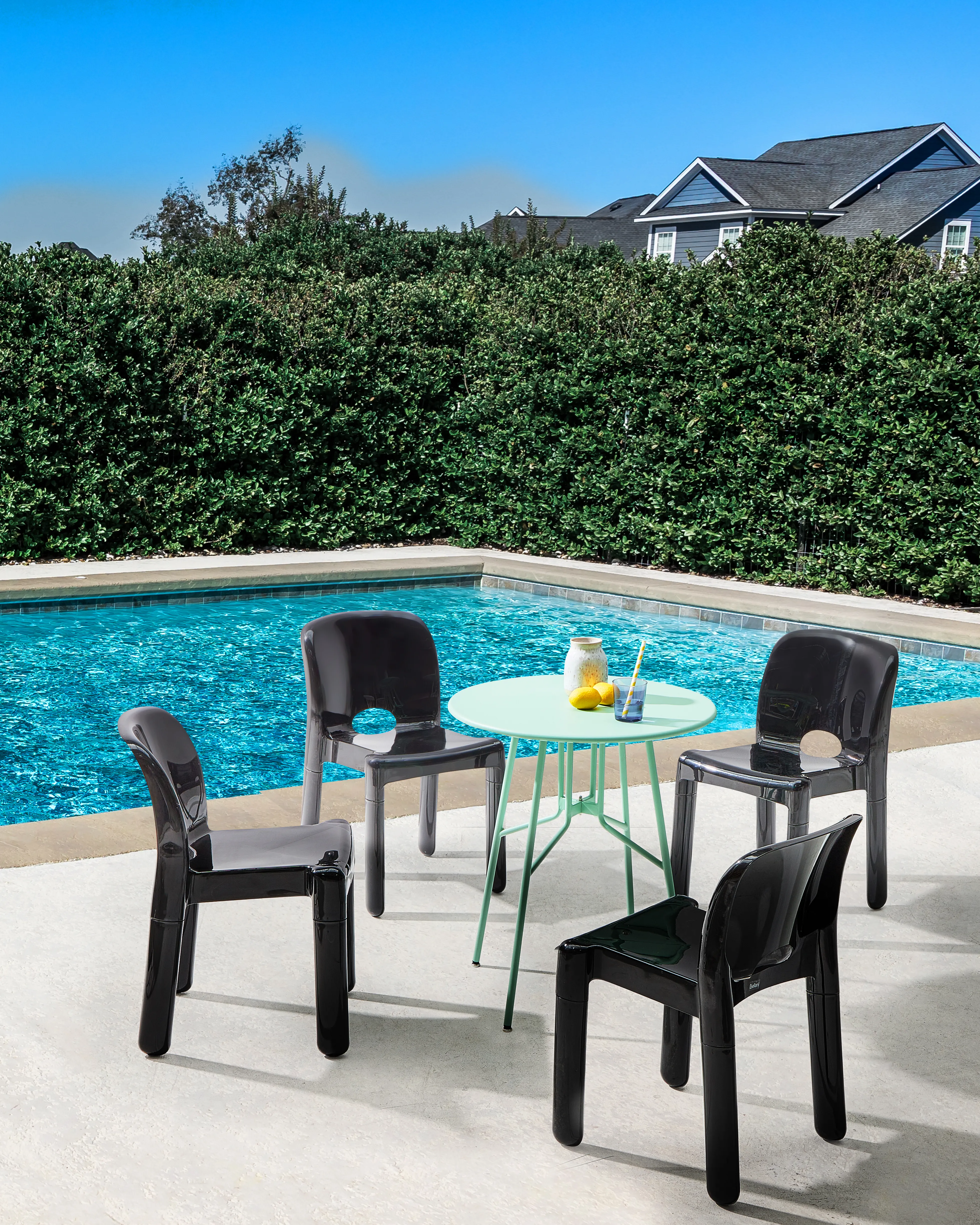 Set van 4 tuinstoelen BETIM Zwart