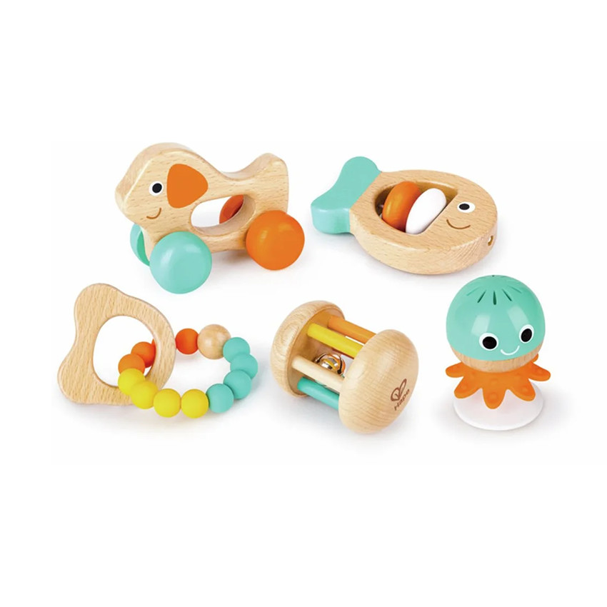 Coffret sensoriel 1er âge en bois 5 pièces