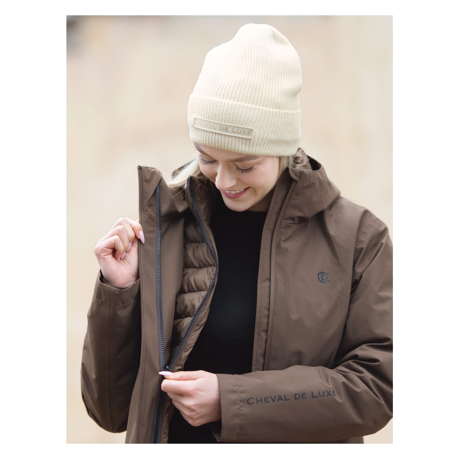 Cheval de Luxe Strickmütze  - almond milk - Einheitsgröße