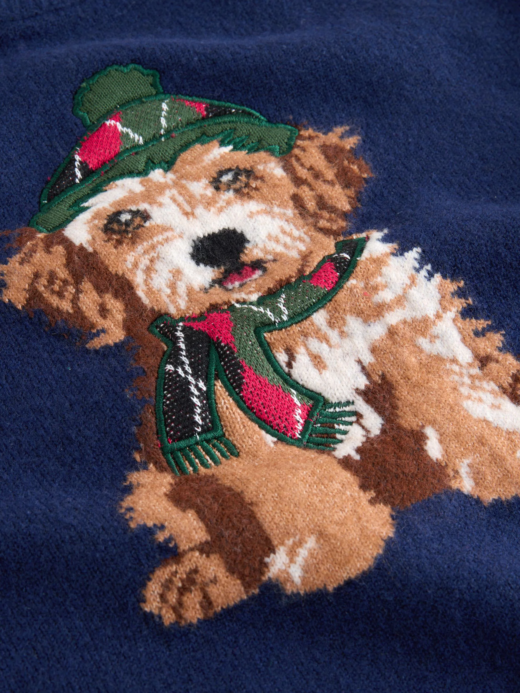 Navy Blue Dog Graphic - Matching Family Christmas Jumper (3-16yrs)