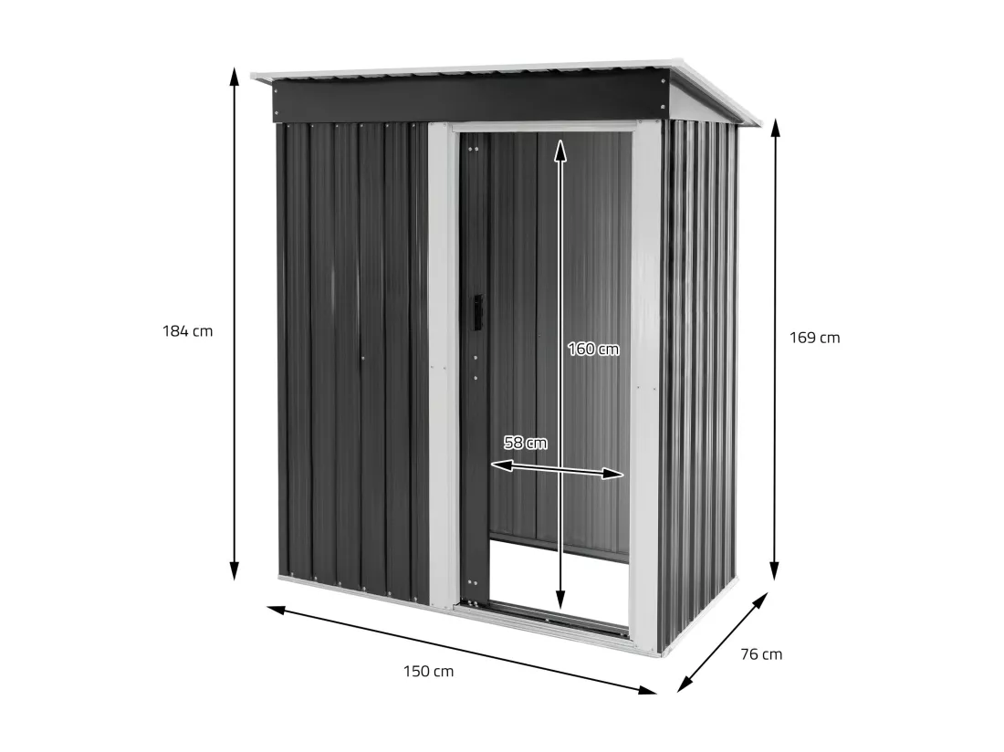 Abri de jardin serre cabane à outils stockage remise rangement vélos gris/blanc