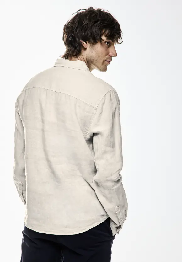Button Down Leinenhemd - beach stone