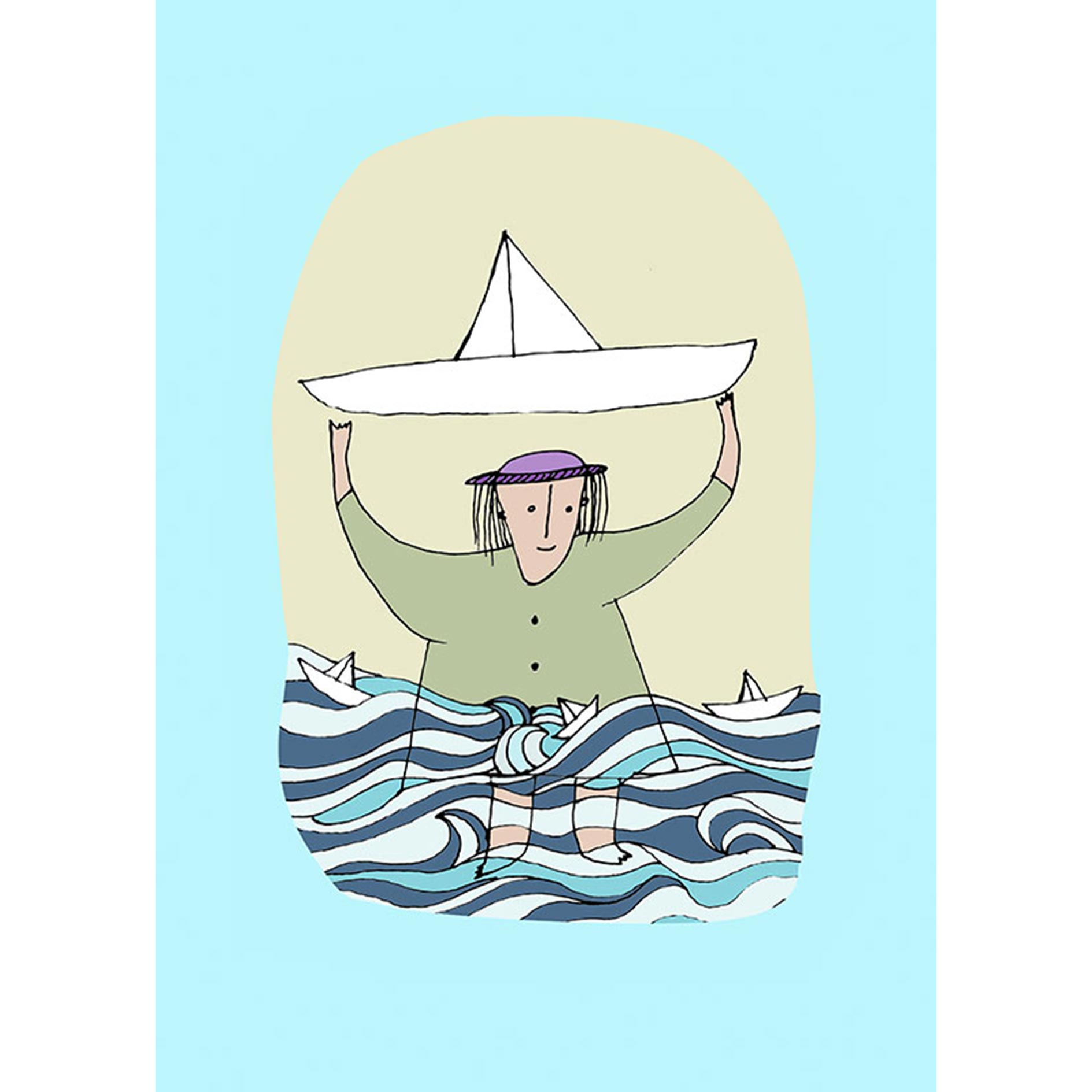 Wandbild PAPER SHIP - bunt - 50x70 cm