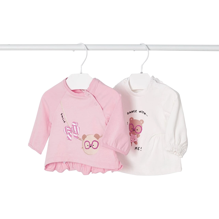 Mayoral 2er Pack Langarmshirt rosaweiß