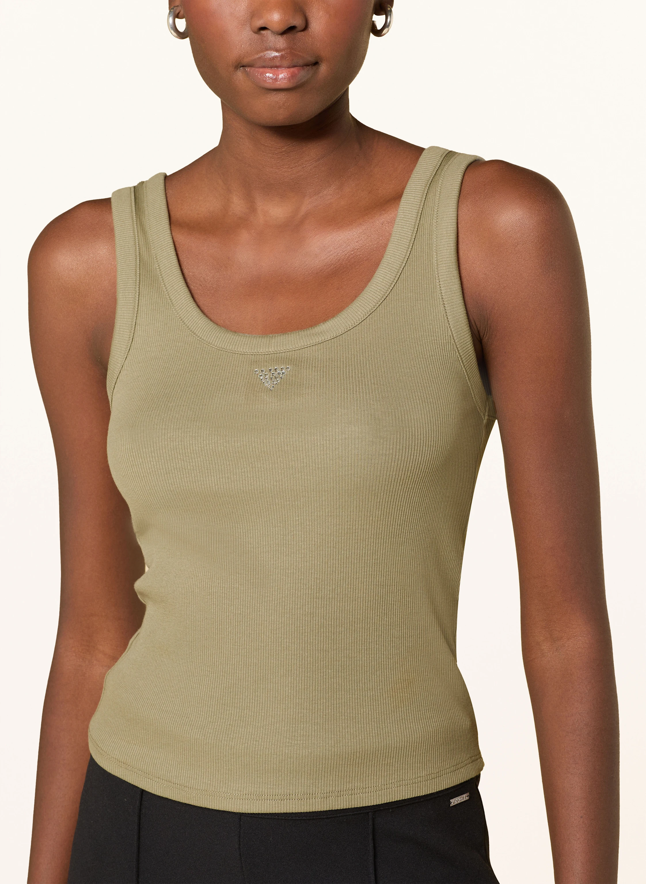 GUESS Cropped-Top mit Schmucksteinen