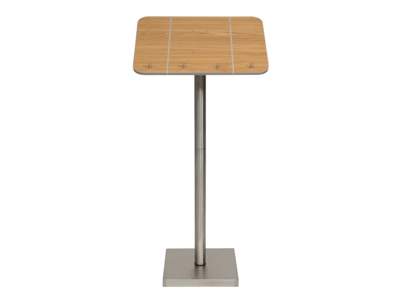 Securit® MENU STAND i rustfrit stål og teak