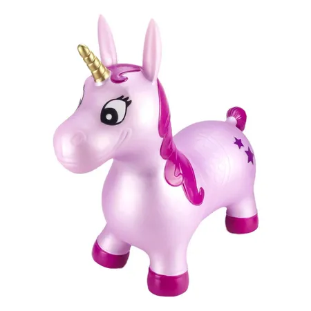 Idena Hüpfpferd Einhorn pink mit Sternen