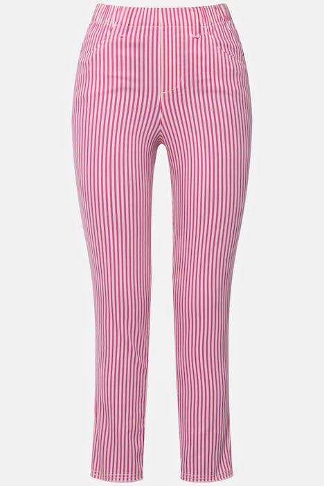 3/4-Streifenhose, Jeggings, 4-Pocket, Elastikbund, mit recycelten Materialien