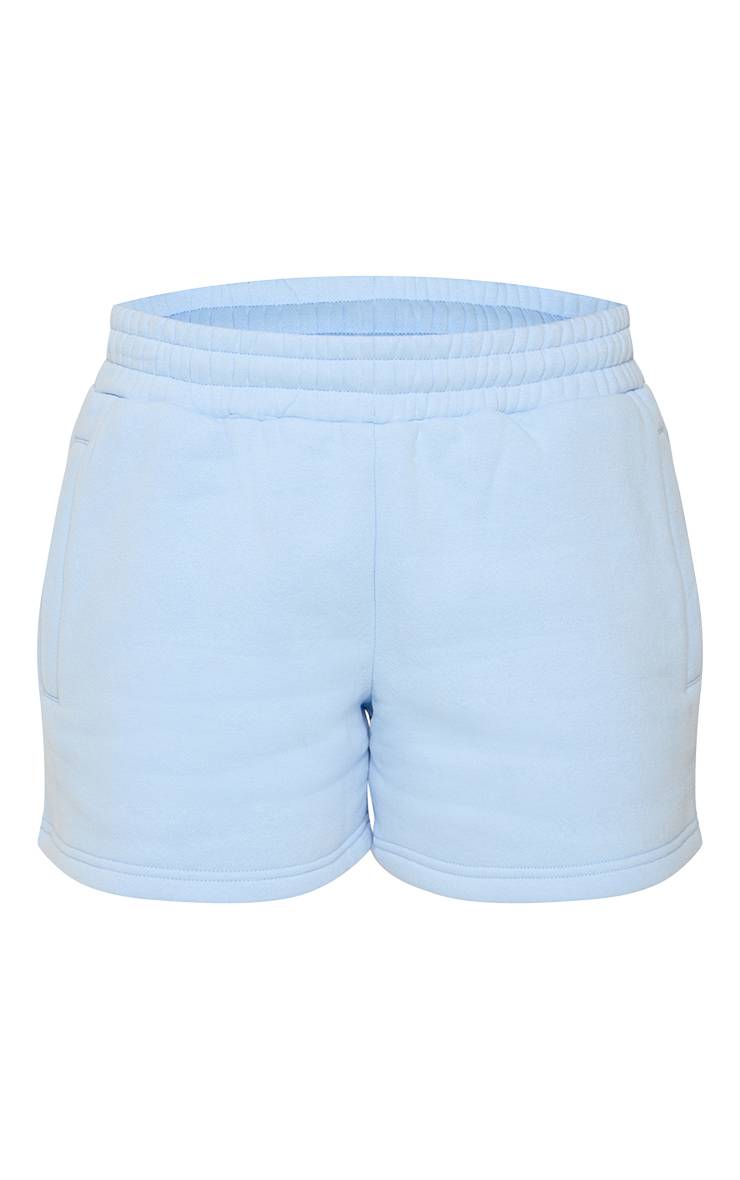 Bleu Clair Short En Molleton De Coton