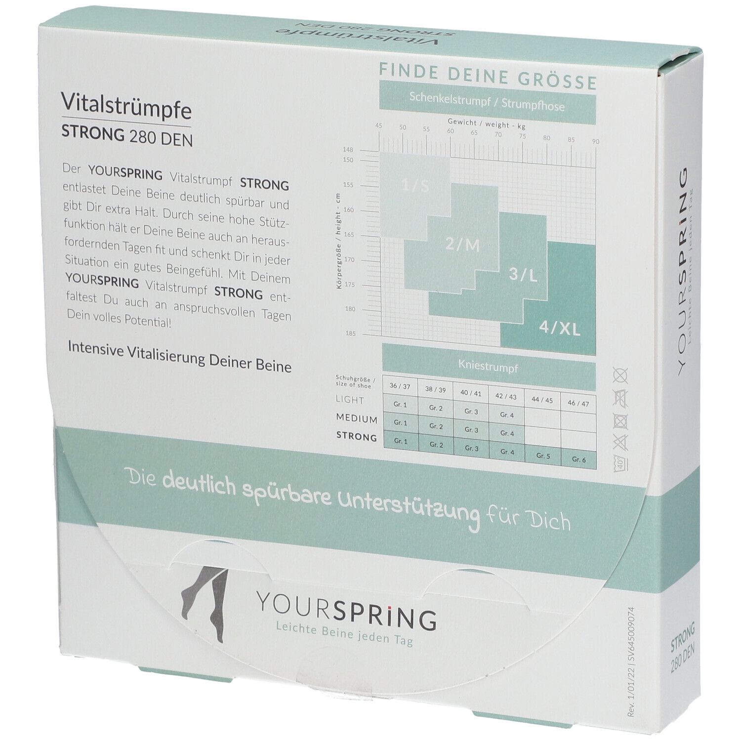 Spring® YOURSPRING STRONG Vital-Kniestrumpf Gr. 38/39 schwarz