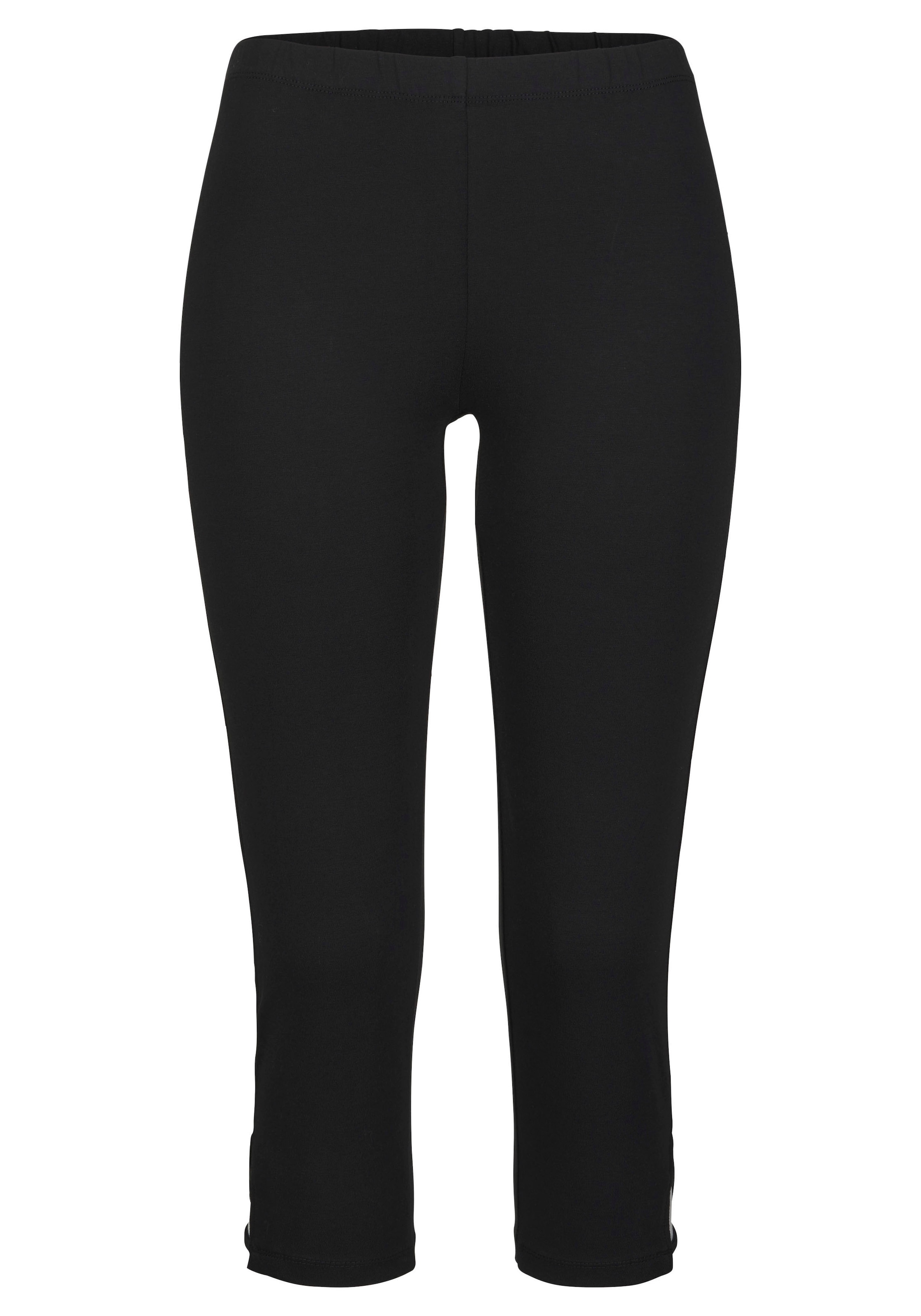 LASCANA Caprileggings  mit Cut-outs am Saum, 3/4-Länge, Basic, elastisch