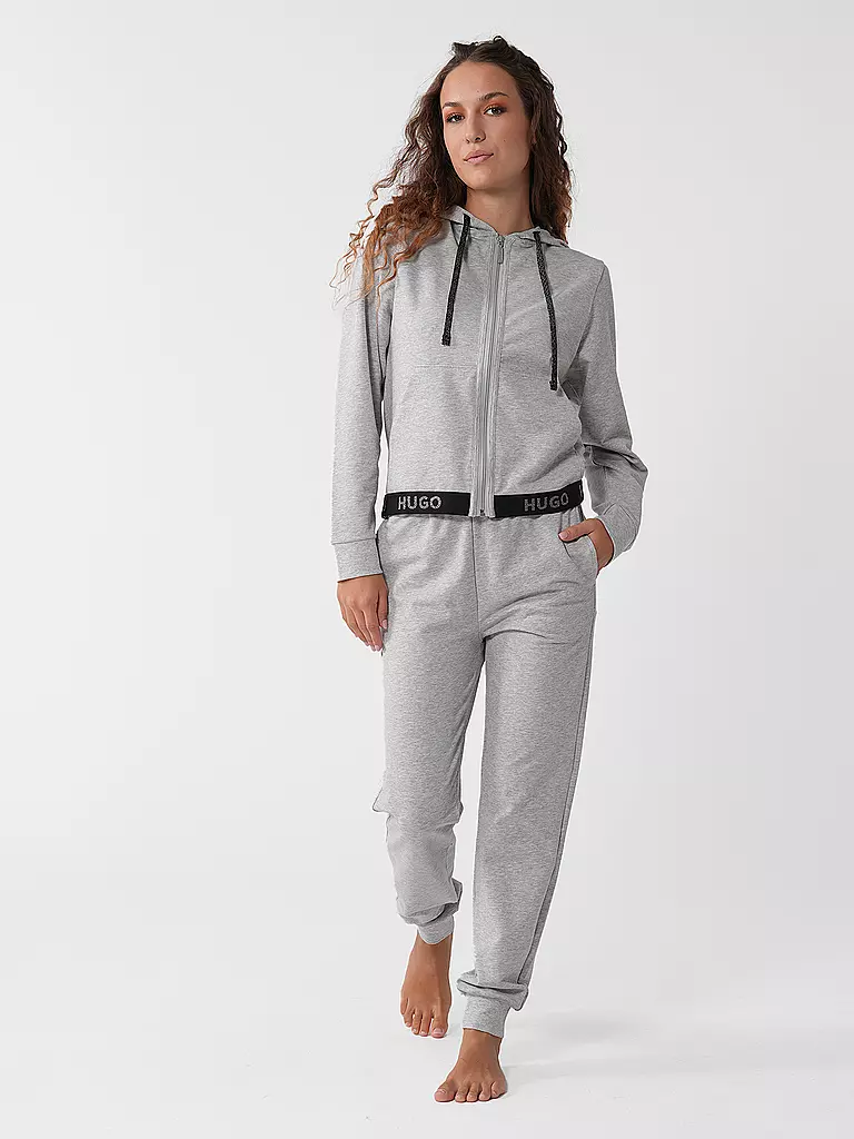 HUGO Loungewear Sweatjacke grau