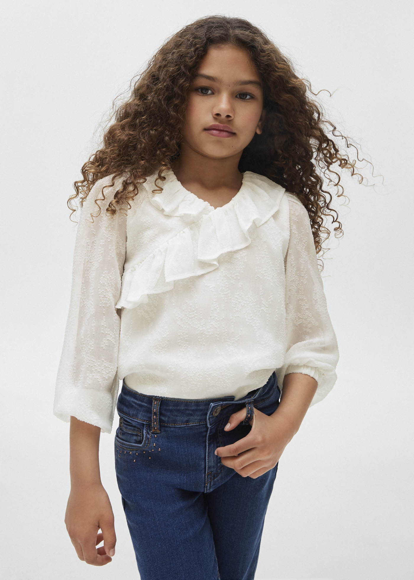 Blusa com babados para menina