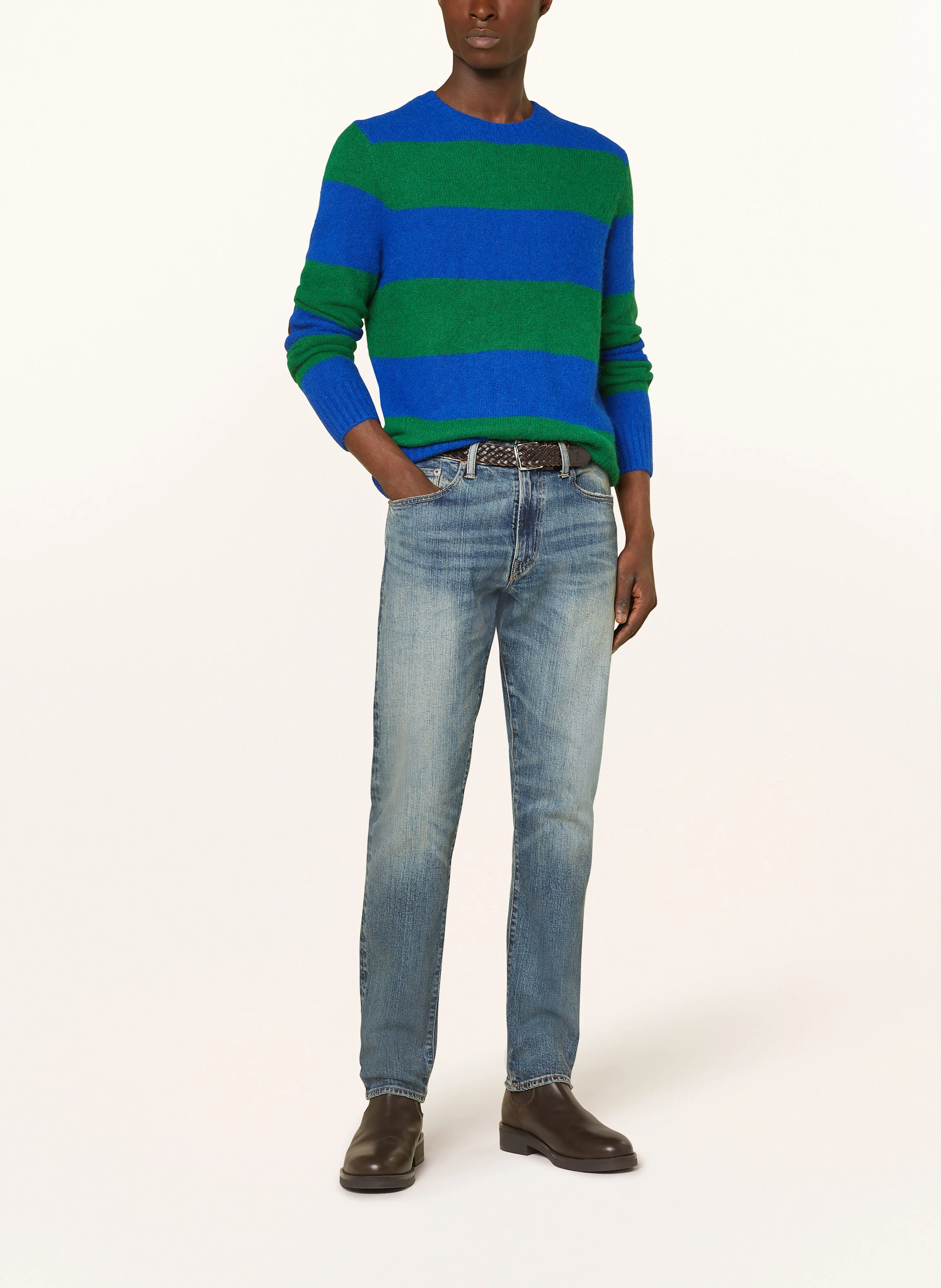 POLO RALPH LAUREN Pullover mit Alpaka und Leder