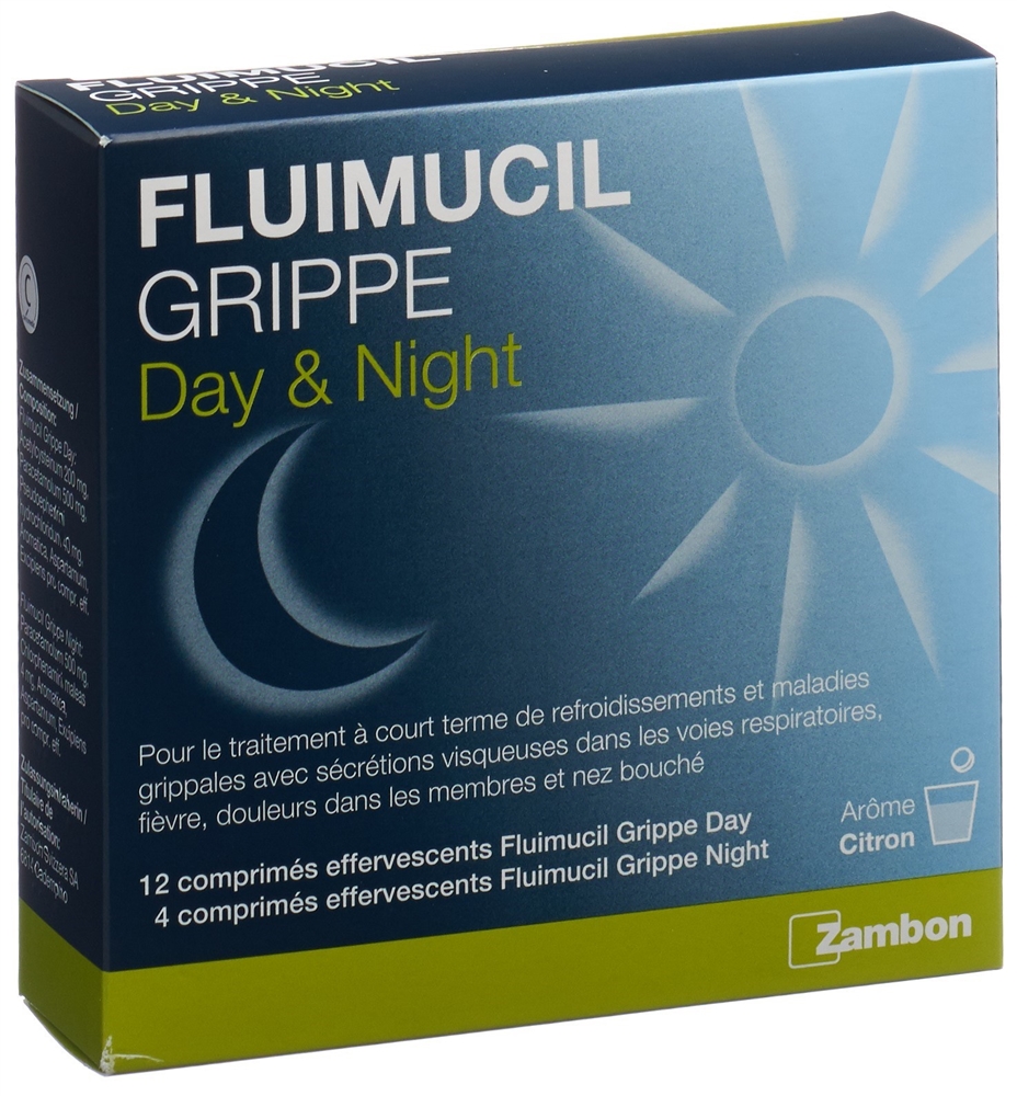 FLUIMUCIL Grippe Day Night Brausetabl Btl 16 Stk