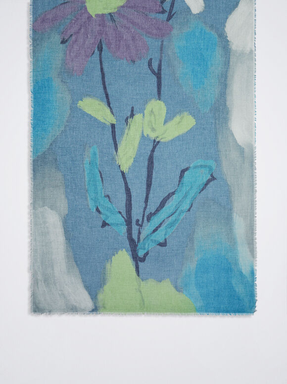 Pañuelo Estampado Floral - Azul