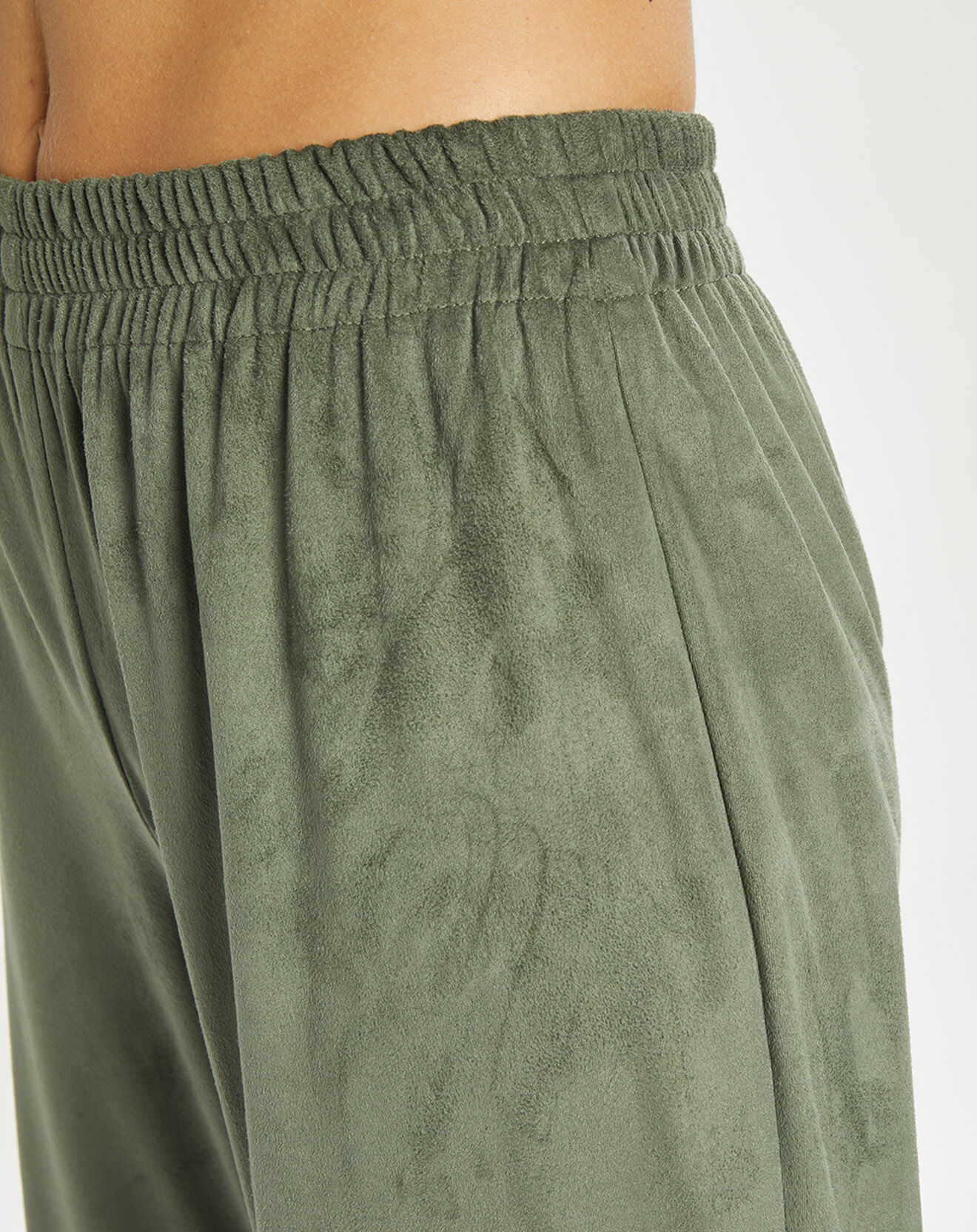 Lauren Vidal Pantalon en Suédine Lou kaki