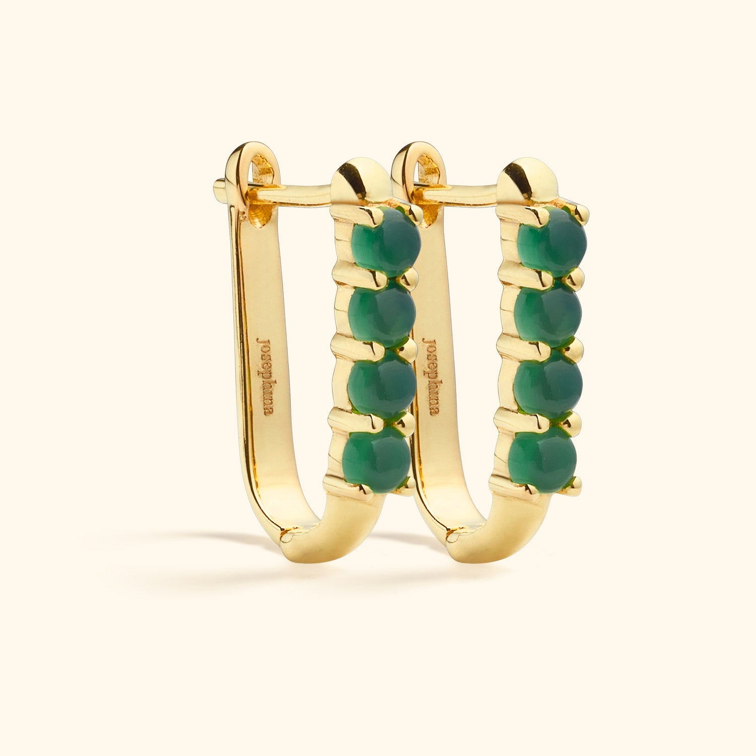 Green Onyx Pavé Hoops