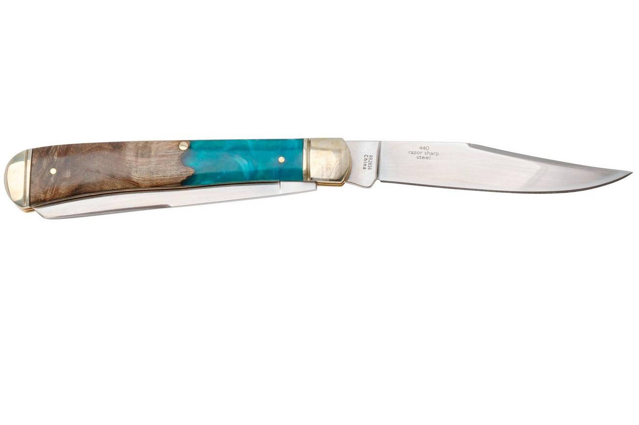 Rough Ryder Trapper RR2656, Satin 440, Pandora Swirl Wood Resin, zakmes