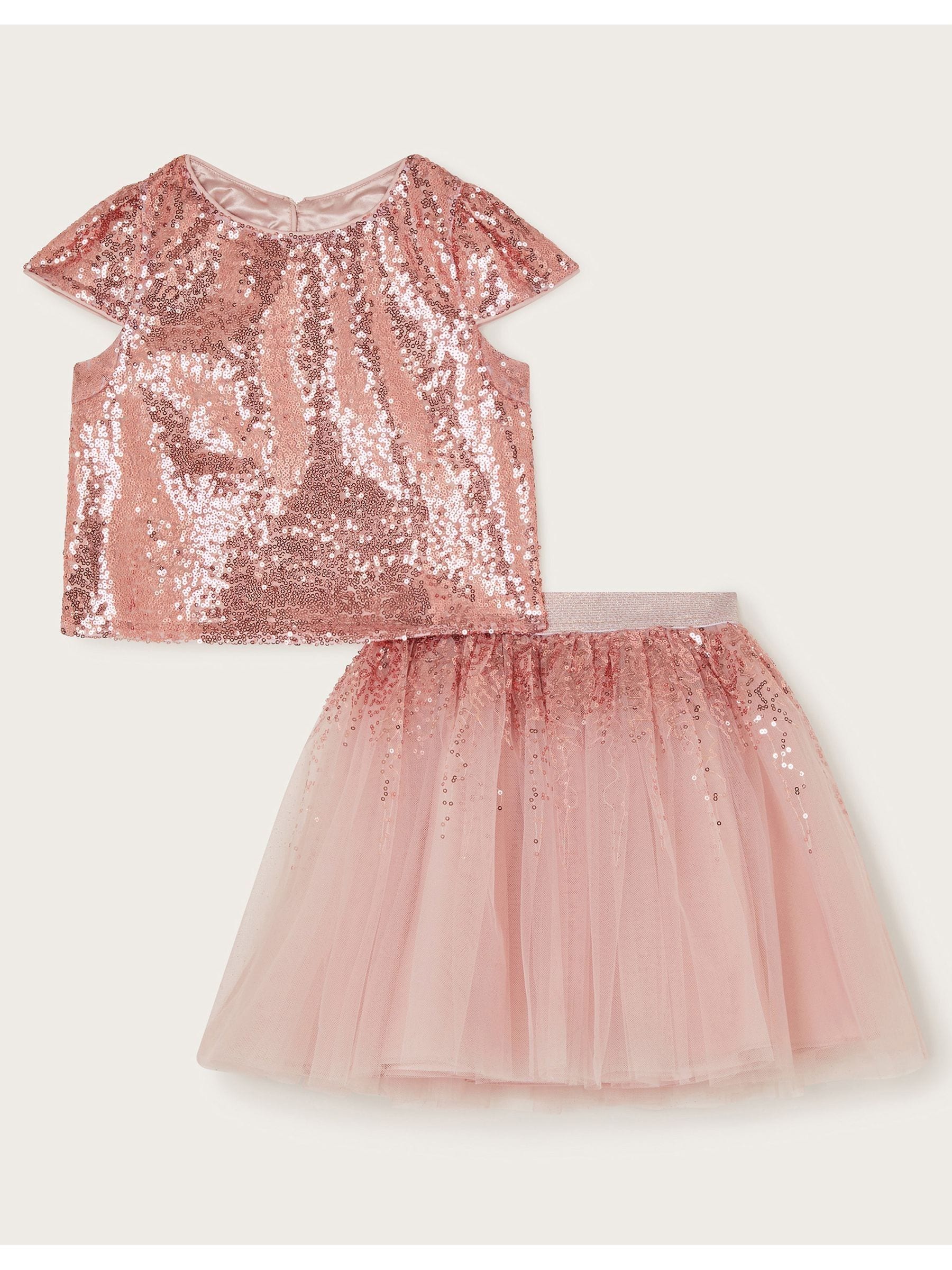 Monsoon Setje van top met pailletten en Tutu rok