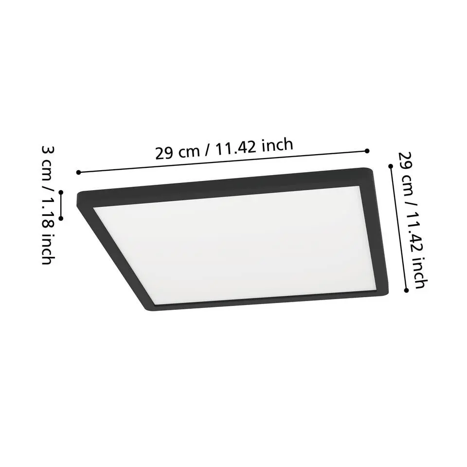EGLO Minerario Plafonnière - LED - Kunststof - Zwart/Wit