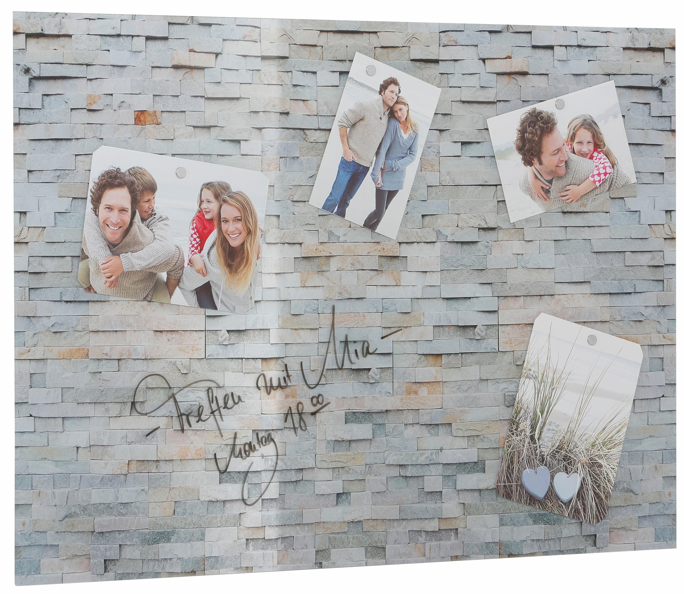 Home affaire Magnettafel »Stone Wall« Memoboard, Acrylglas, Stein, magnetisch, Tafel