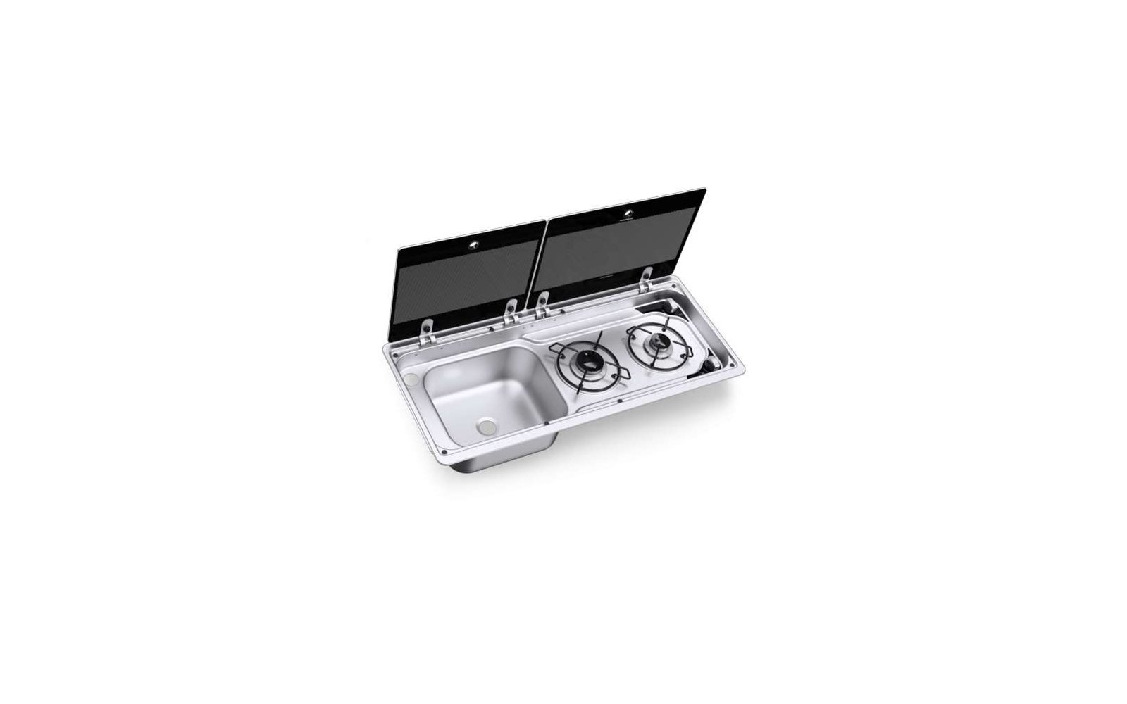 Dometic MO 9722L 2-flammiges Kochfeld und Spüle links