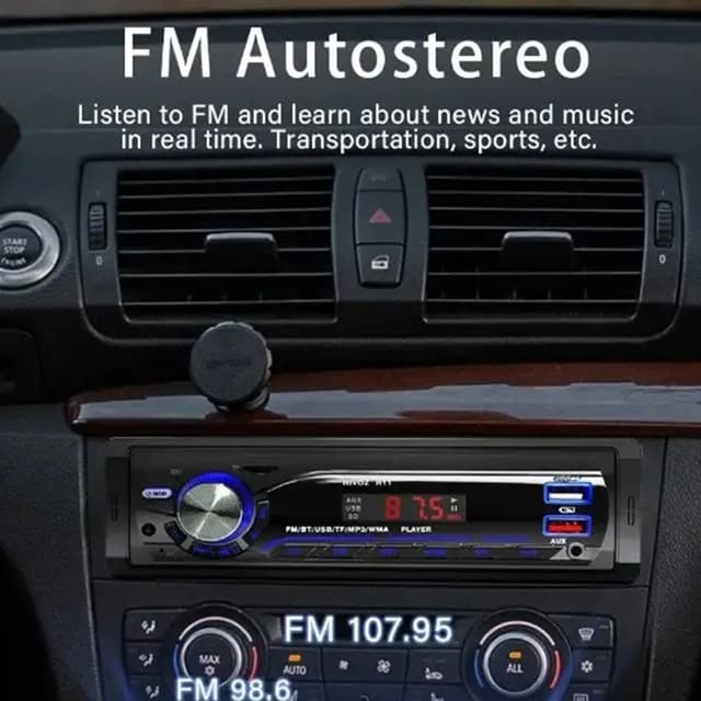 Bilstereo MP3-afspiller Bluetooth FM-radio Bilstereosystem TF-kort U Disk
