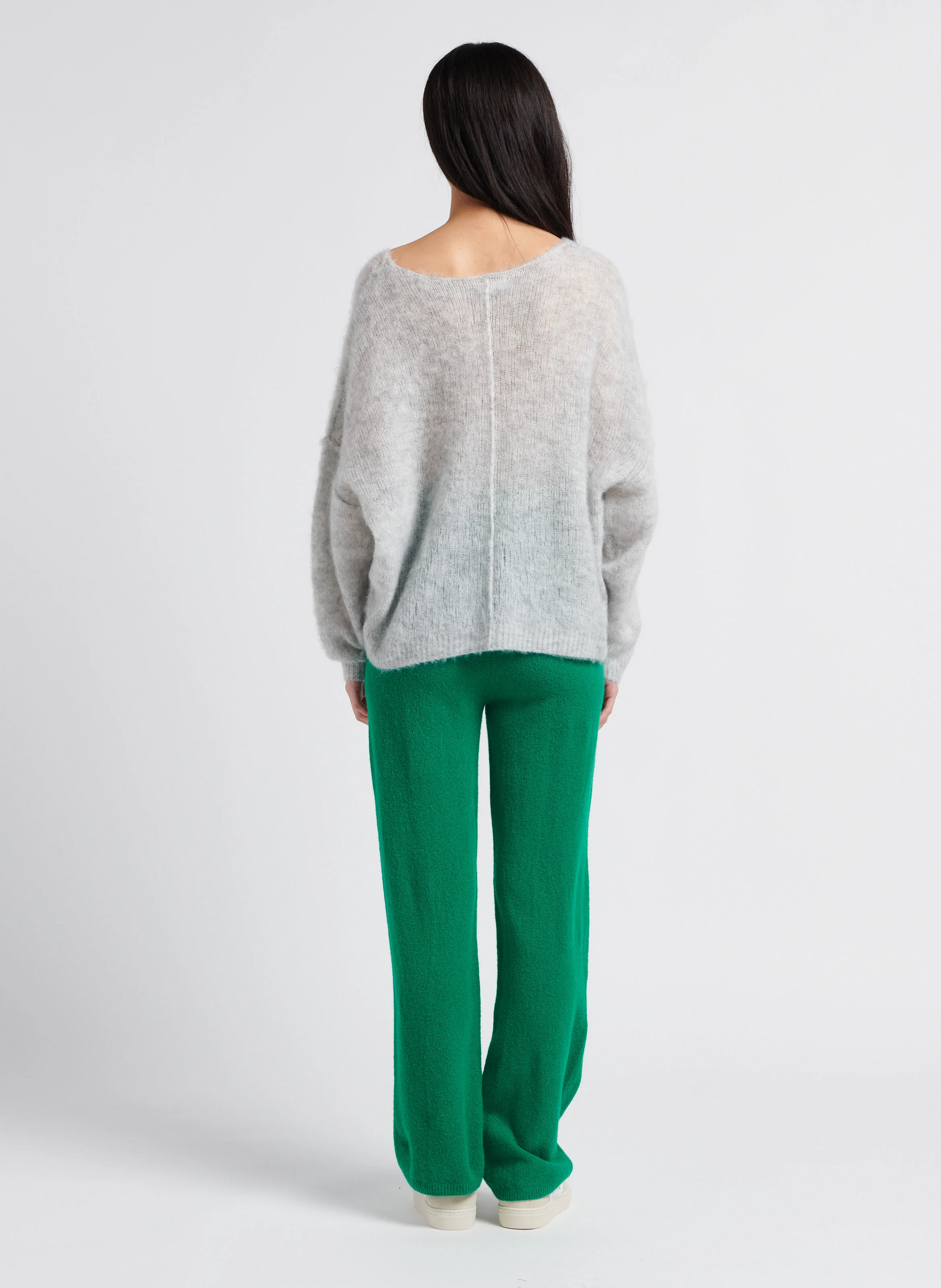 YANBAY - Pull col bateau en alpaga et laine| Gris