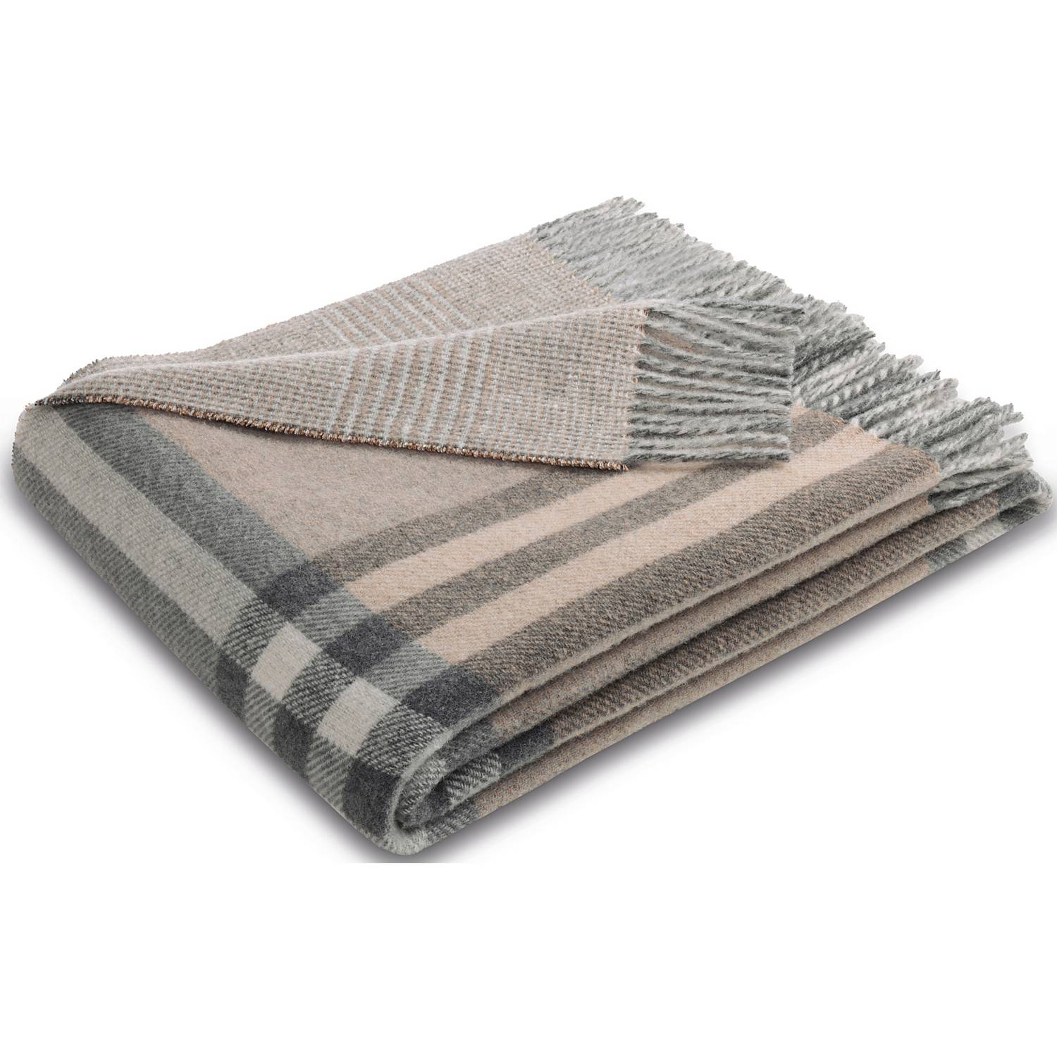 Biederlack Schurwolle/Kaschmir Plaid 