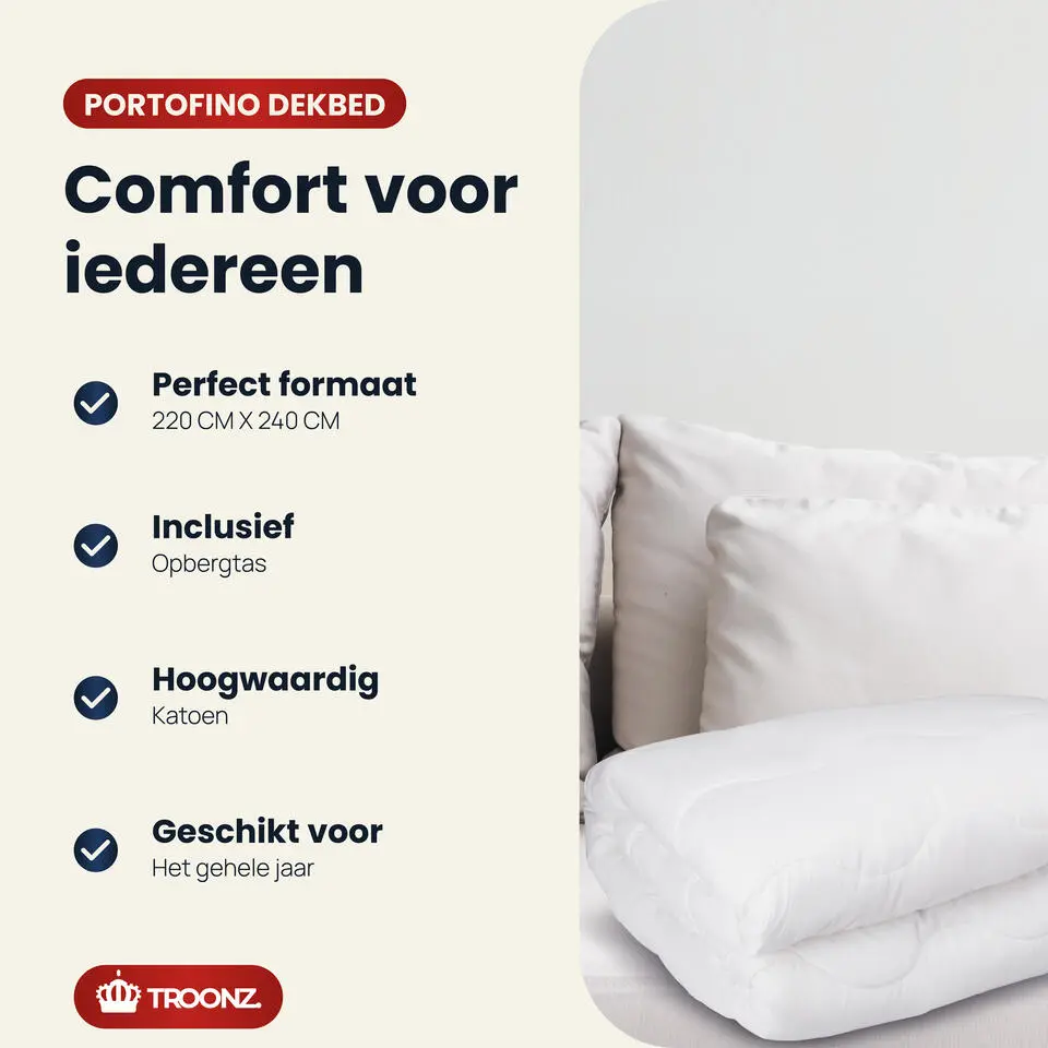 Troonz Dekbed Portofino Royal Enkel - Dekbed 240 x 220