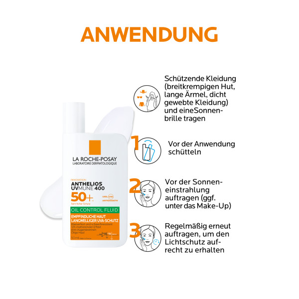 La Roche-Posay Anthelios Fluid Oil Control<br>50 ml, Tube, LSF50+