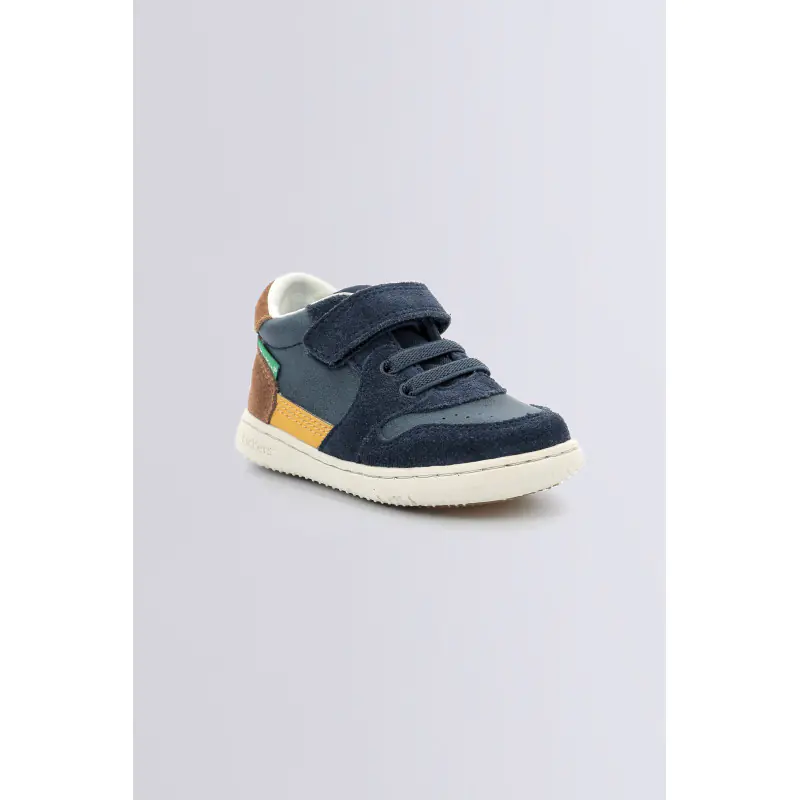 Kickbuvar Marine noir camel BASKETS BASSES Synthétique Garçon