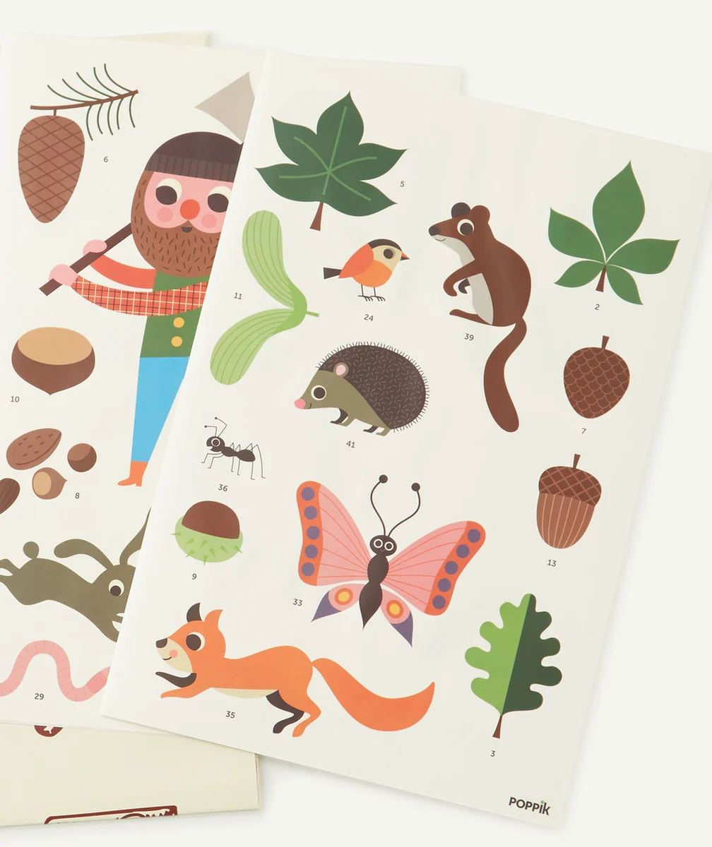 POPPIKPOSTER AVEC STICKERS SUR LA FÔRET 3-8 ANS