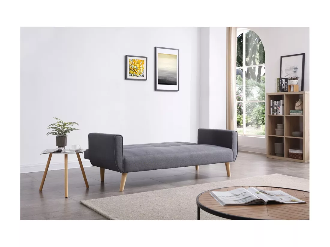 Canapé scandinave convertible 3 places gris MALMO