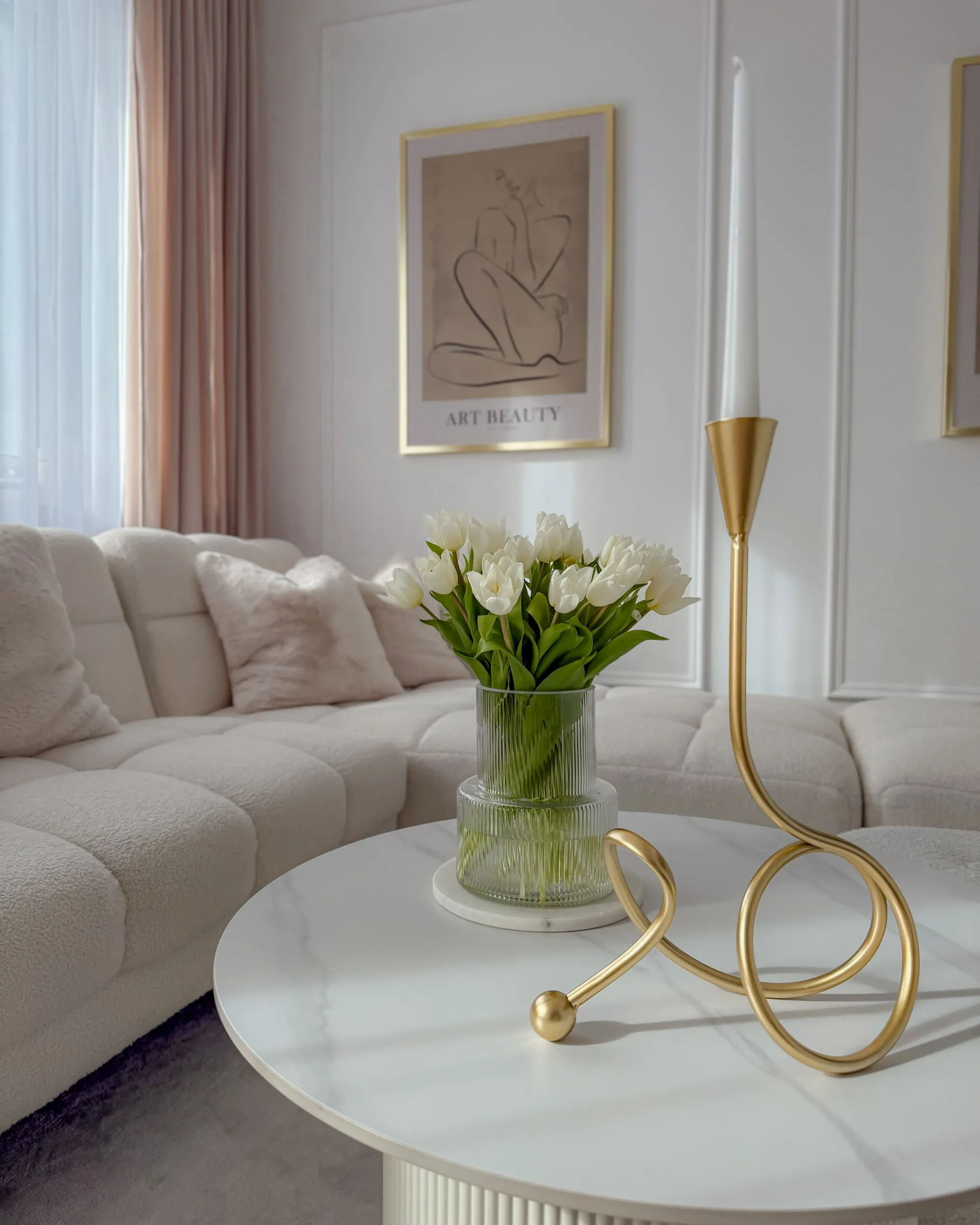 Kaarshouder AROUCA Metaal 40 cm Goud