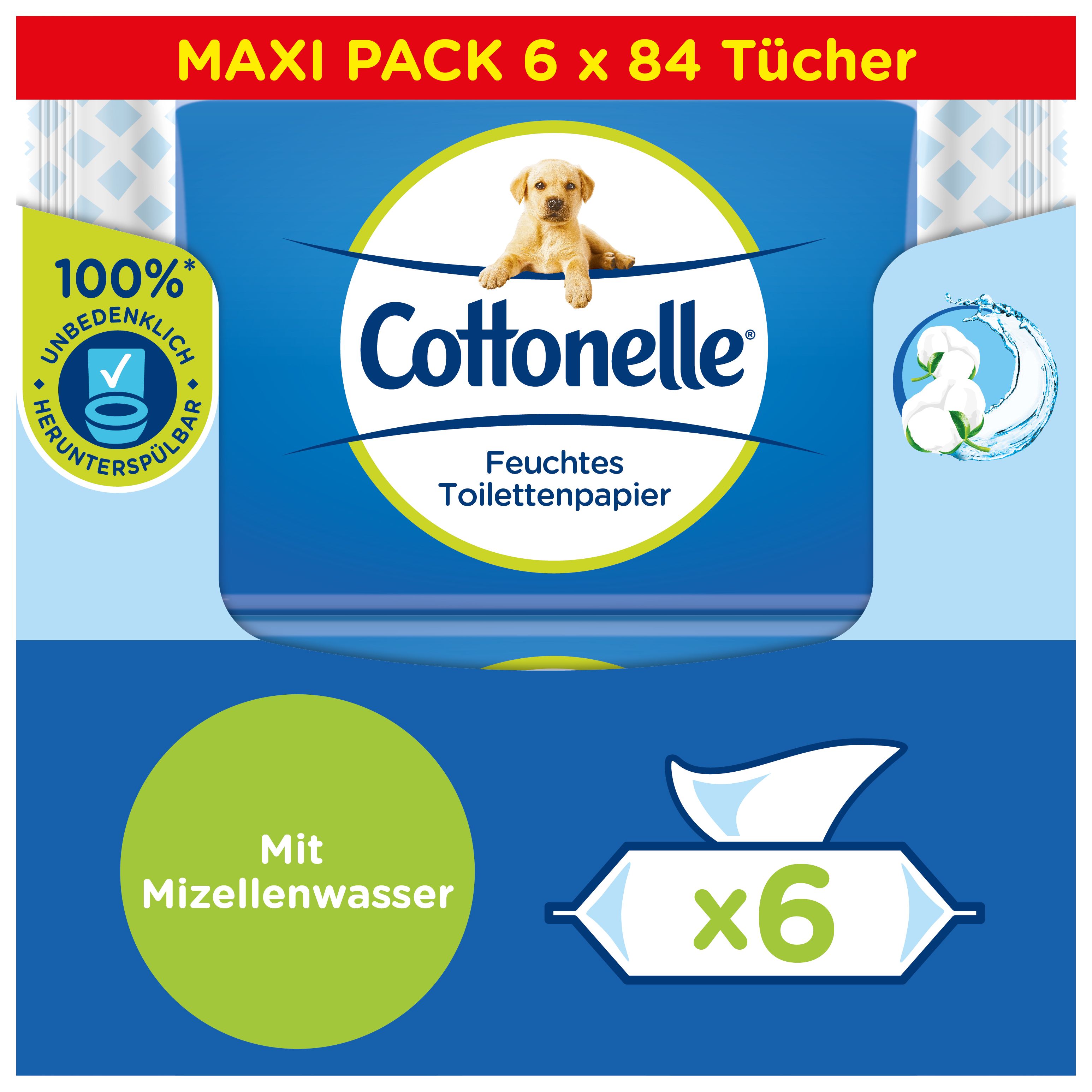 Cottonelle Feuchtes Toilettenpapier Sauber Pflegend Maxi-Pack