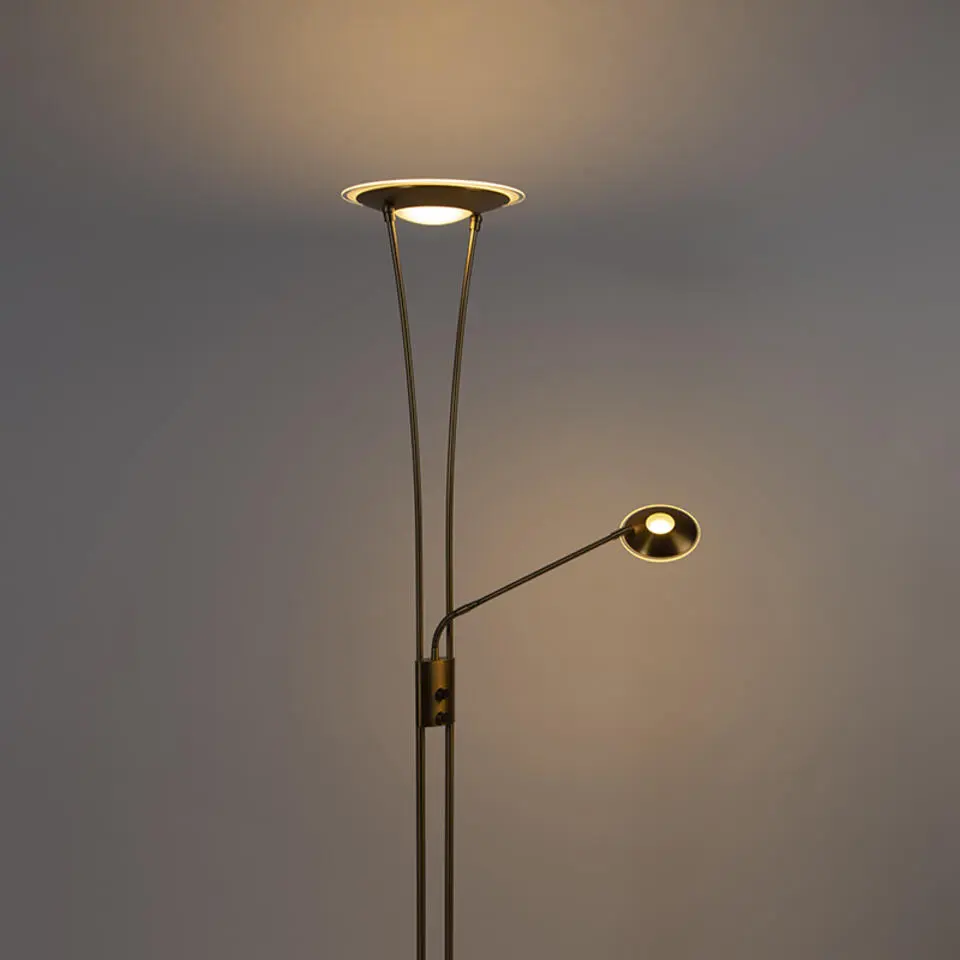 Qazqa vloerlampen ibiza bruin geïntegreerde led
