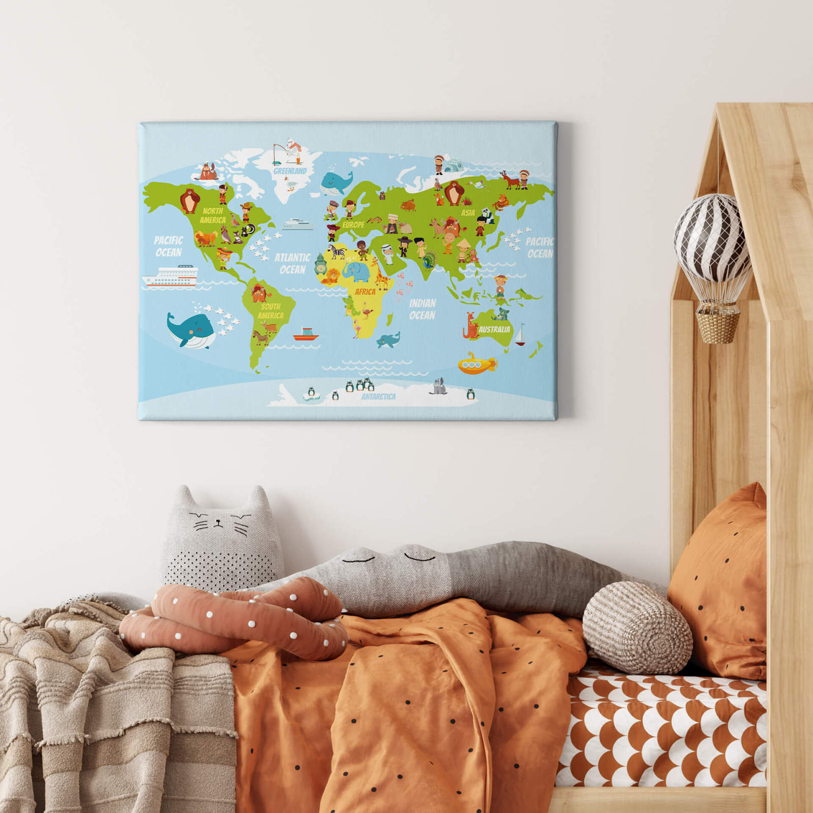 Leinwandbild KINDERWELT - blau-grün - 70x50 cm