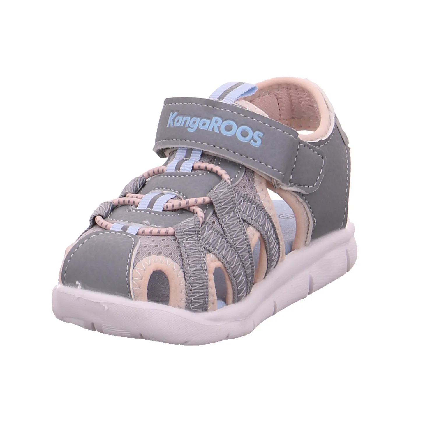 KANGAROOS Baby-Sommer-Bottine Silber Lederimitat  Halboffene Sandale