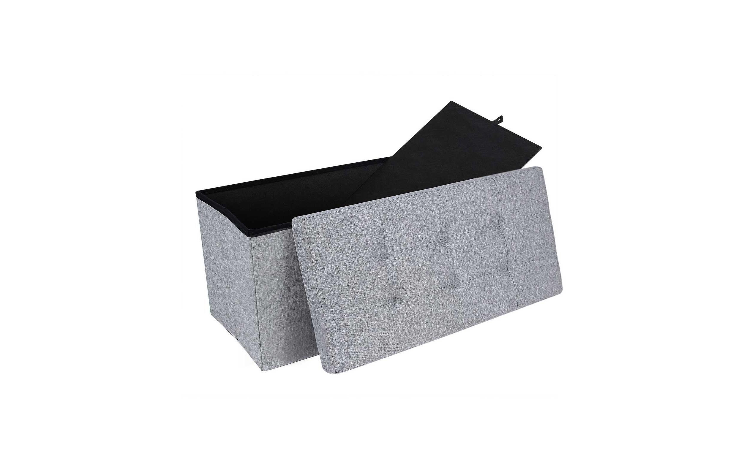 Sitztruhe Ottomane mit Stauraum 76 x 38 cm, GrauSitzbank
