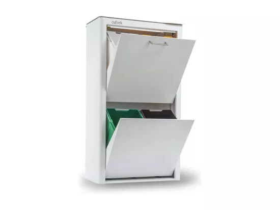 Poubelle cuisine de tri sélectif - 4 compartiments de 20L- CUBEK