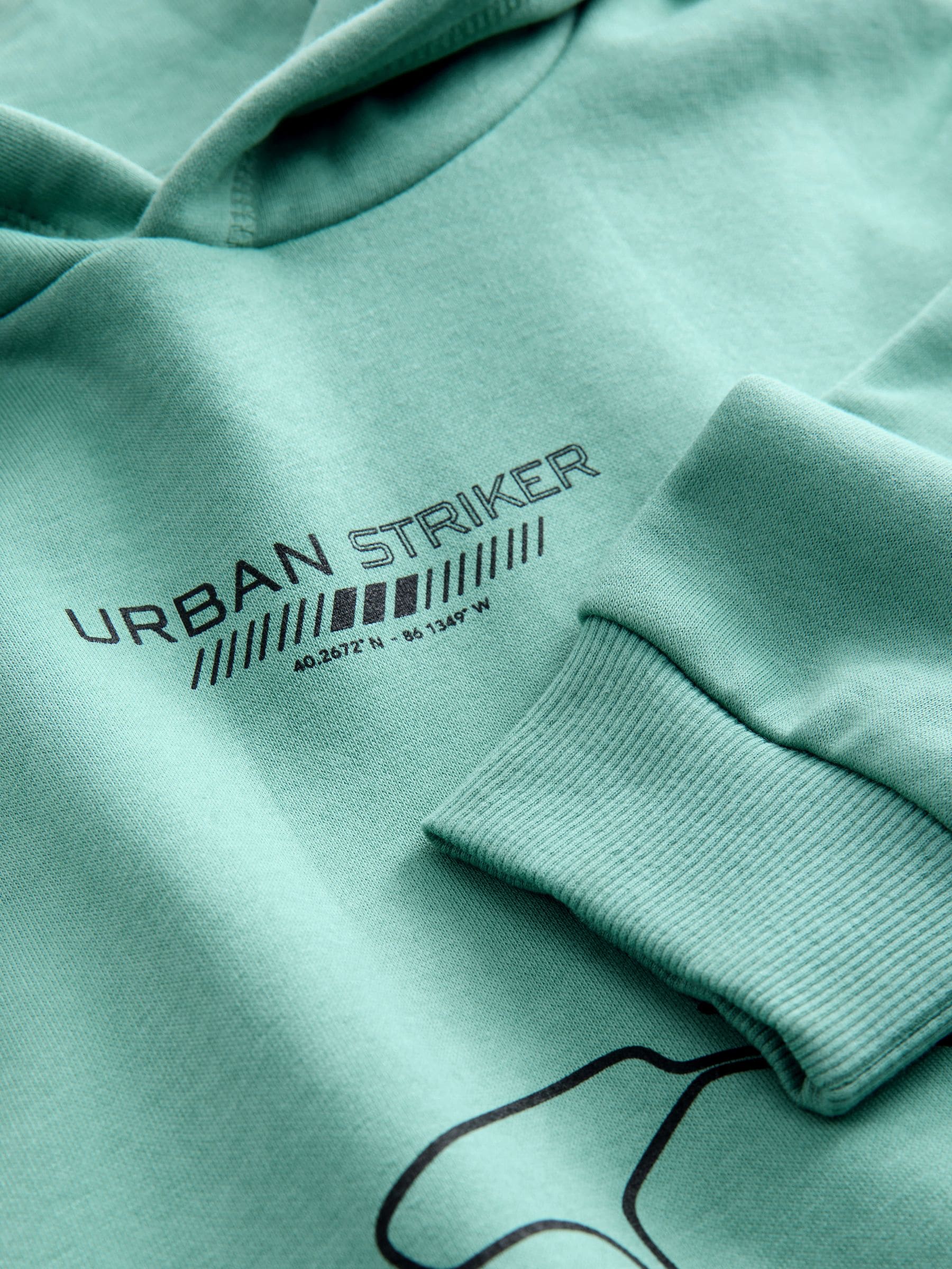 Mintgroen met voetbalprint - Grafische print hoodie voor oudere jongens (3-16jaar)
