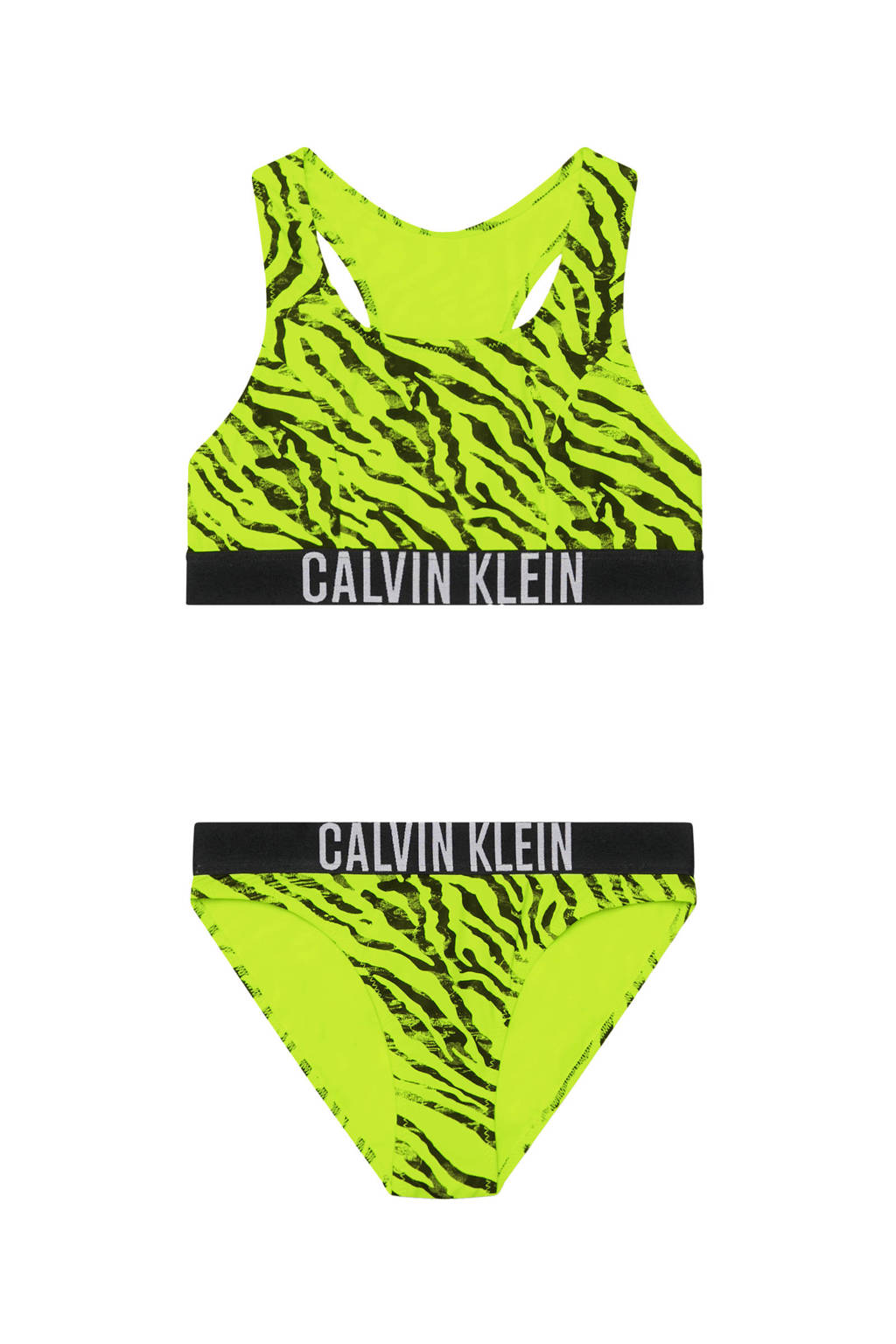 crop bikini geel/zwart